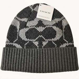 NWT Coach Signature C Jumbo Knit Beanie Hat Wool and Alpaca